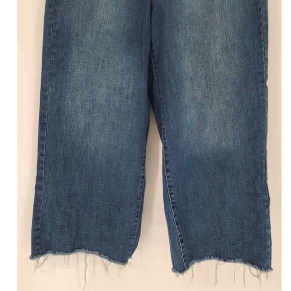 OAT New York Wide Leg Cropped Jeans Raw Hem Women’s 12/31 - Picture 5 of 9